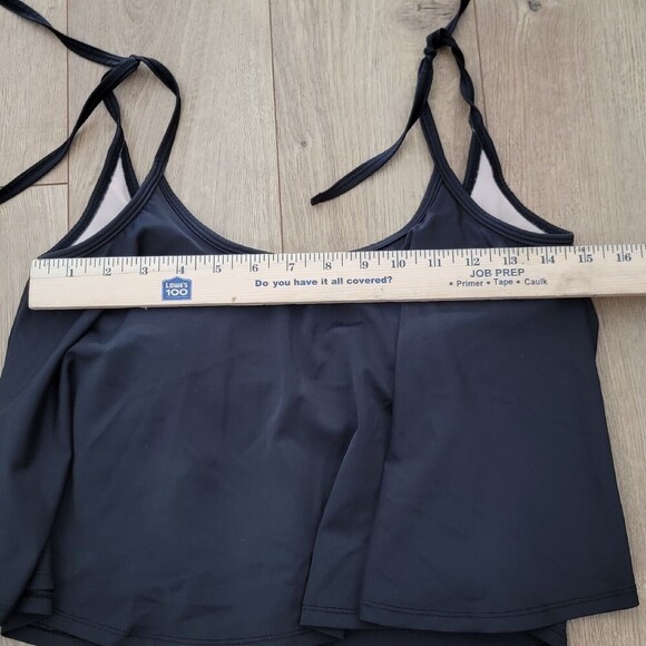 Kortni Jeane Black Swimsuit Swing Tankini Tie Top Lined Padded Size Medium - Picture 9 of 10